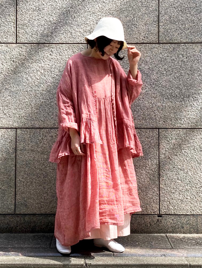 nest Robe ／リネングレンチェックガーゼワンピース | www.jarussi.com.br