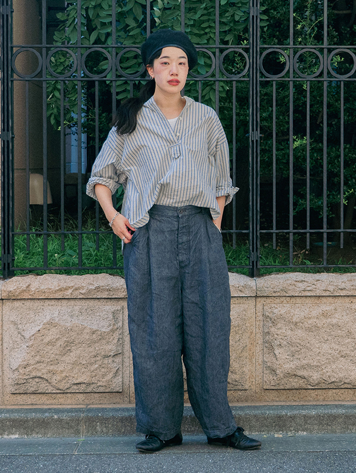 nest Robe カディコットンストライプブラウス nest Robe カディコットンストライプブラウス