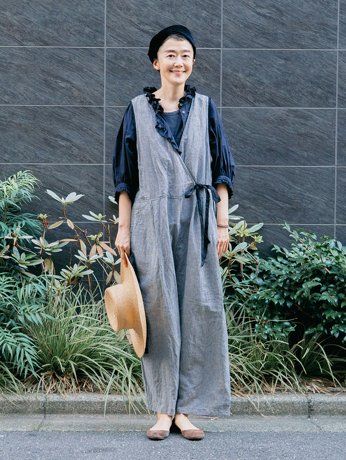 今期ネストローブ UpcycleLinoギンガムアシメサロペット UpcycleLino】ギンガムアシメサロペット｜nest Robe / CONFECT