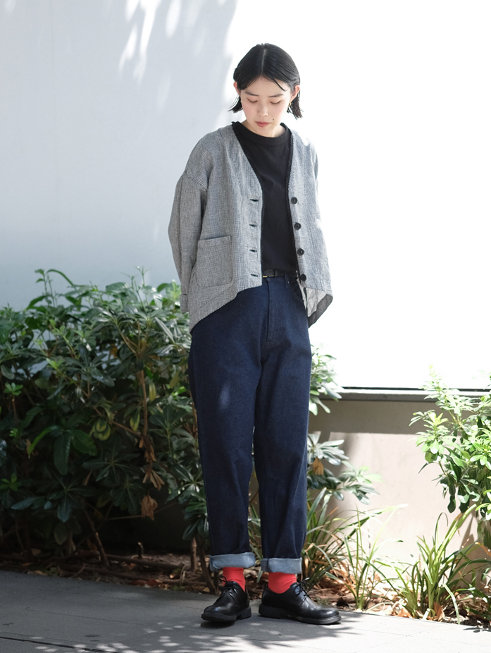 UpcycleLino] ギンガムモーニングジャケット｜nest Robe / CONFECT