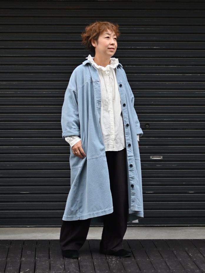 コットンリネンダンガリーフリルシャツ｜nest Robe / CONFECT ONLINE SHOP