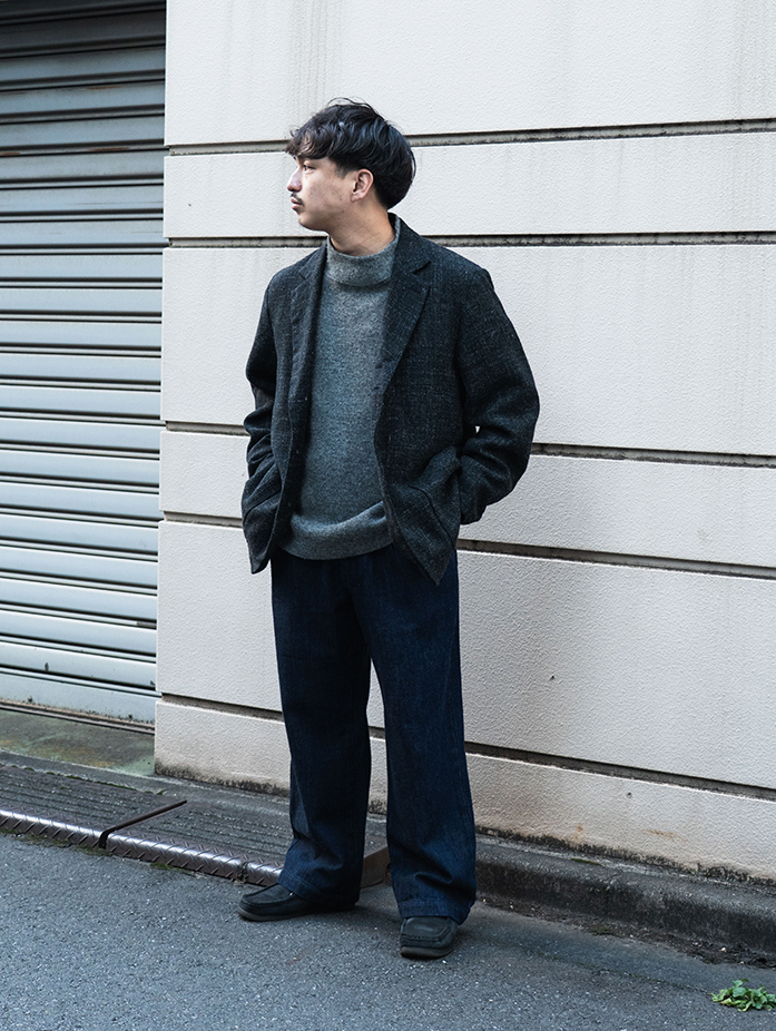 CONFECT リネンシルク ツイード ジャケット ダークネイビー 3 Pick Up 