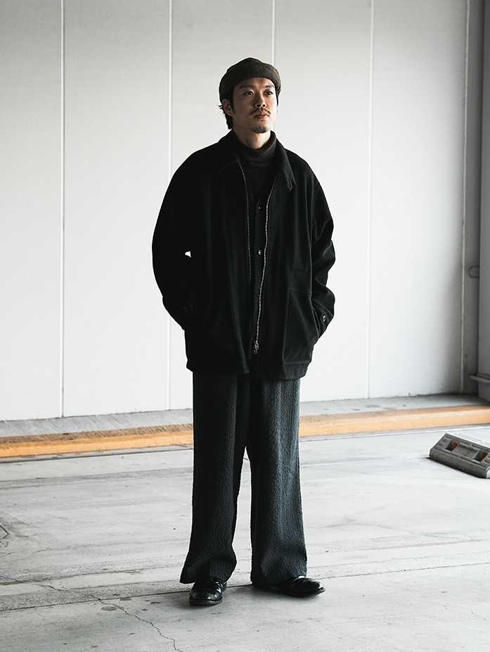 ウールリネン 杢ストライプ イージーワイドパンツ｜nest Robe