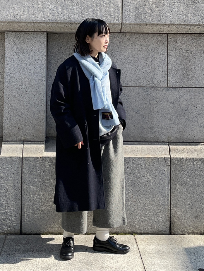 美品▲//ネストローブ nest Robe //リネンノーカラーダブルコート リネンウールツイードノーカラーコート｜nest Robe / CONFECT ONLINE SHOP