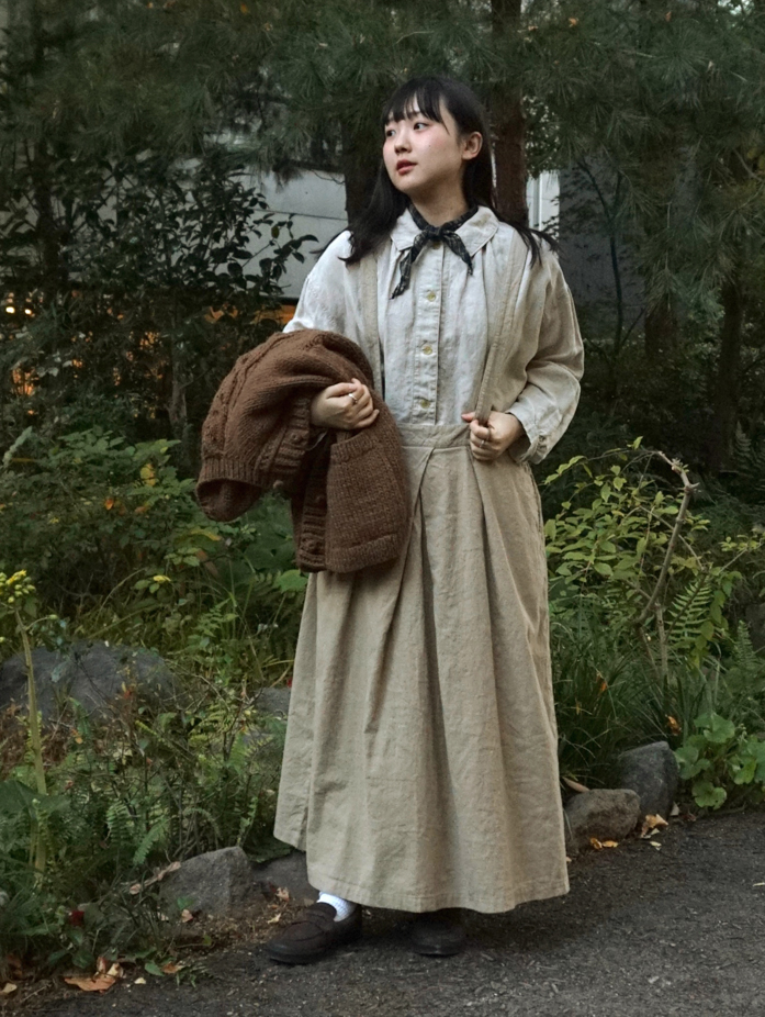 UpcycleLino] 起毛タック吊りスカート｜nest Robe / CONFECT ONLINE SHOP