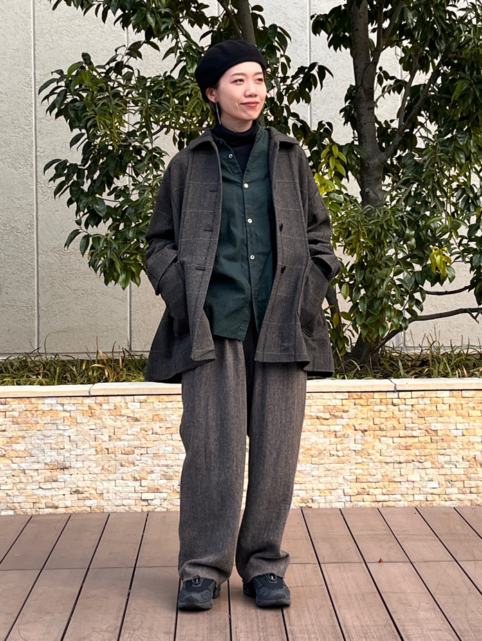 ウールチェックへリンボンコート｜nest Robe / CONFECT ONLINE SHOP