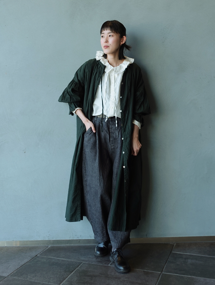 コットンリネンダンガリーフリルシャツ｜nest Robe / CONFECT ONLINE SHOP
