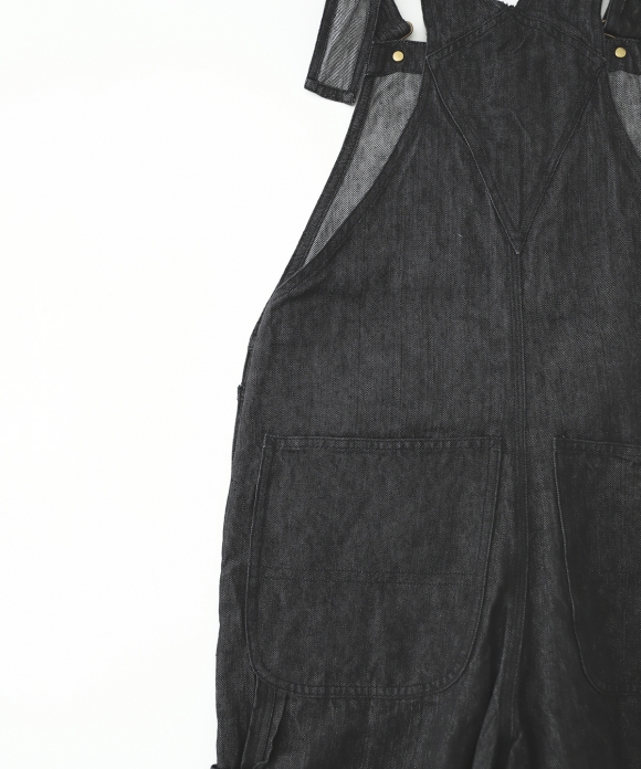 リネンデニムオーバーオール ブラック|nest Robe ONLINE SHOP