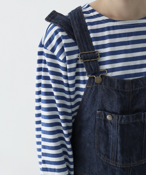 リネンデニムオーバーオール シロ・インディゴ|nest Robe ONLINE SHOP