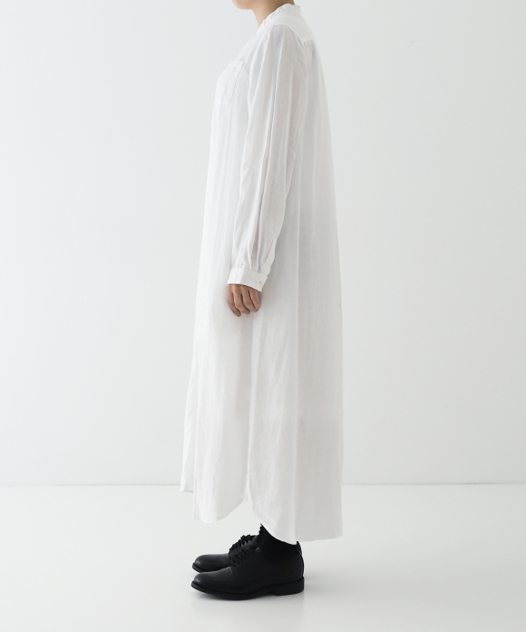 リネンバンドカラーシャツワンピース｜nest Robe ONLINE SHOP