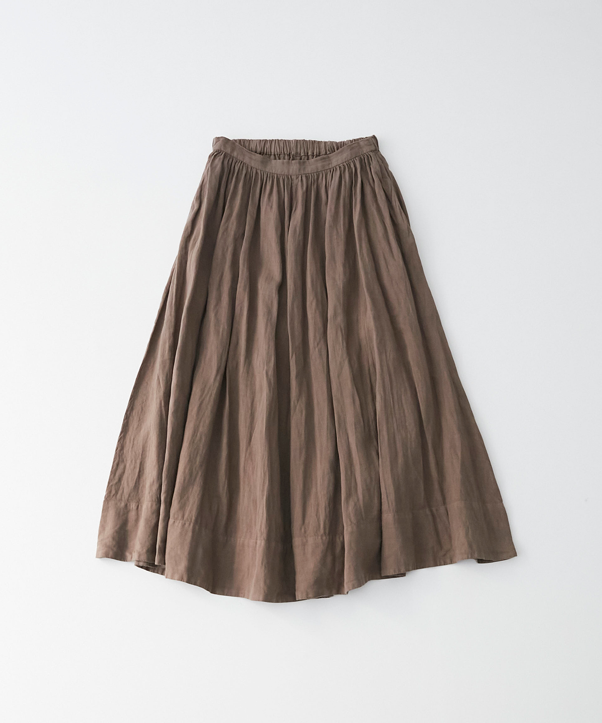 リネンギャザースカート neｗ color : BROWN｜nest Robe ONLINE SHOP