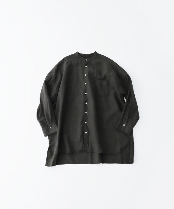 14000円 オンライングループ 新品 22AW CONFECT ハイカウントリネンバンドカラーシャツ シャツ