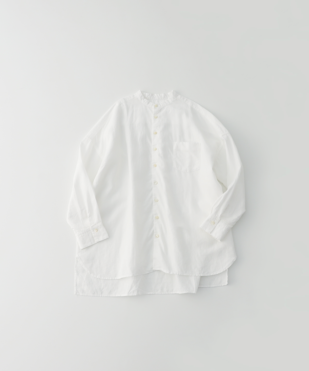 14000円 オンライングループ 新品 22AW CONFECT ハイカウントリネンバンドカラーシャツ シャツ