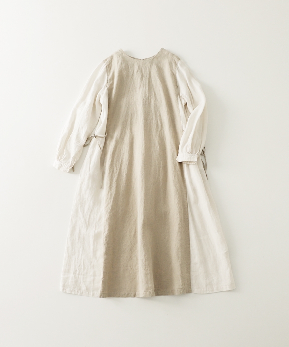 リネンブロッキング2wayワンピース Nest Robe Online Shop