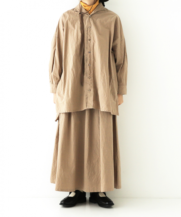 コットンラミー オープンカラーカシュクールシャツ｜nest Robe ONLINE SHOP