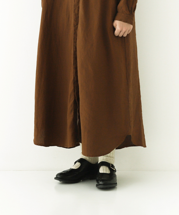 リネンバンドカラーシャツワンピース new fabric｜nest Robe ONLINE SHOP