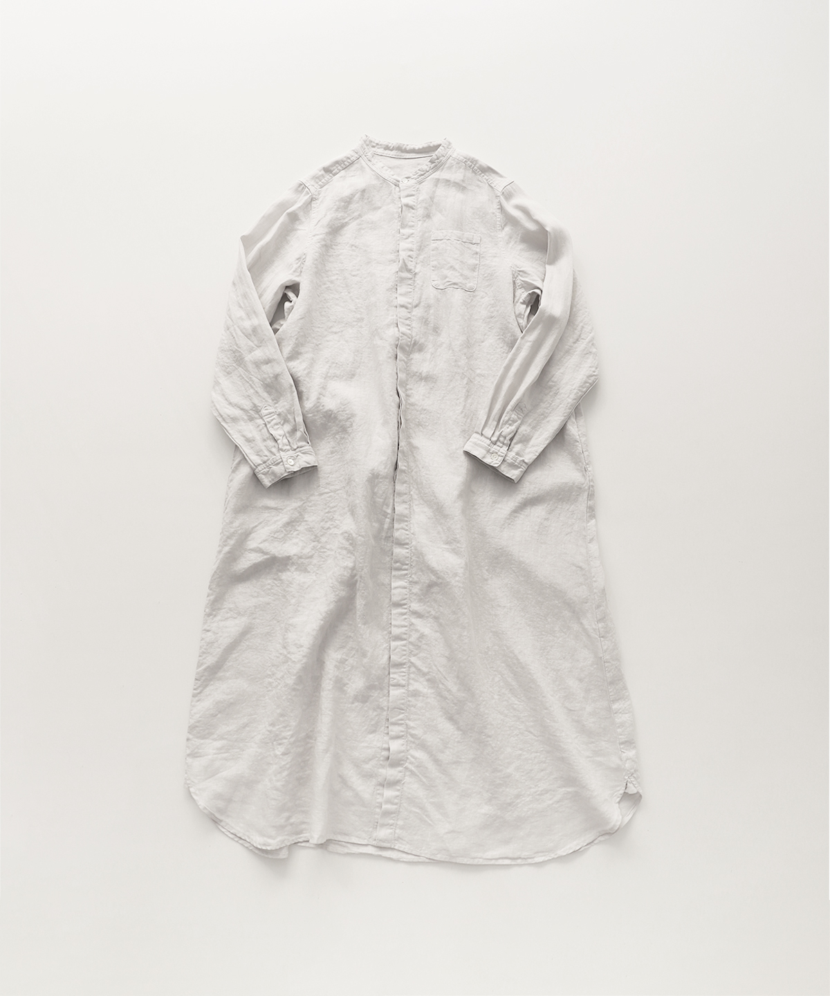 リネンバンドカラーシャツワンピース new fabric｜nest Robe ONLINE SHOP