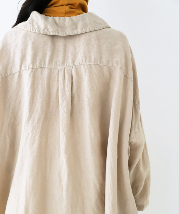 天然染め ウイングカラーオーバーシャツ|nest Robe ONLINE SHOP