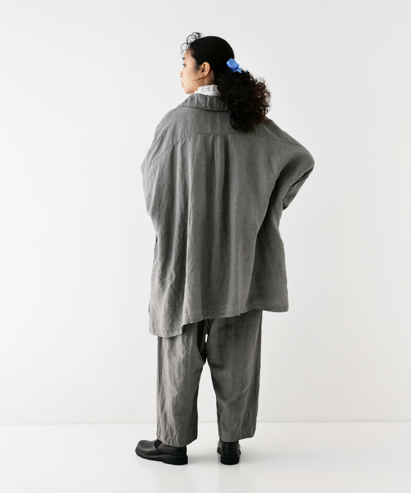 天然染め ウイングカラーオーバーシャツ|nest Robe ONLINE SHOP