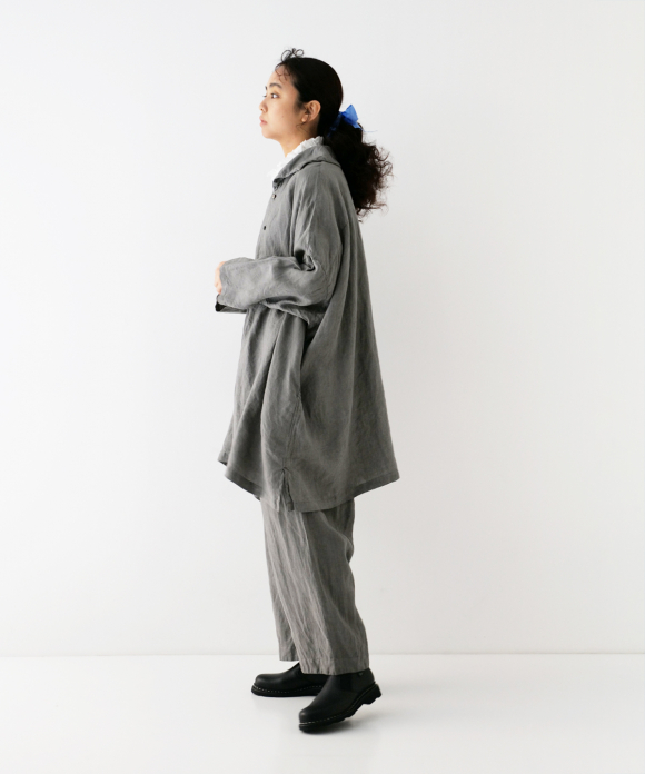 天然染め ウイングカラーオーバーシャツ|nest Robe ONLINE SHOP