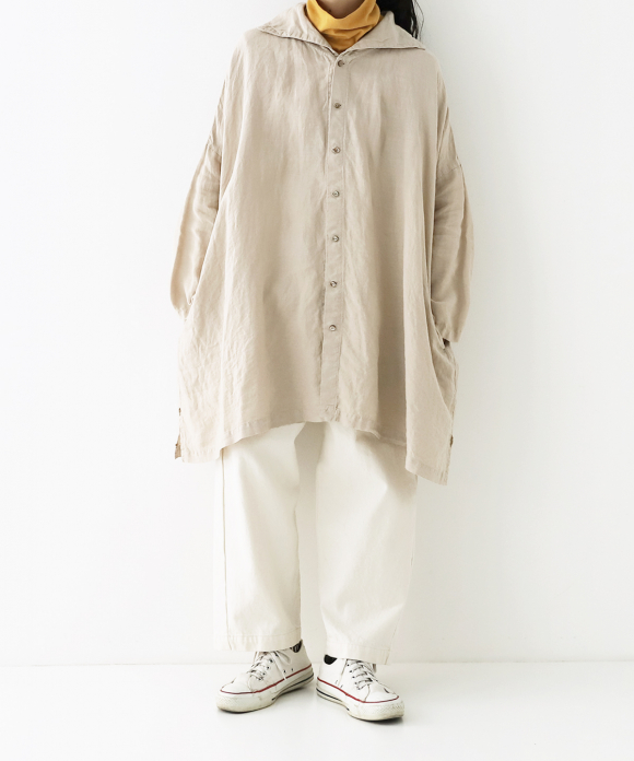 天然染め ウイングカラーオーバーシャツ|nest Robe ONLINE SHOP