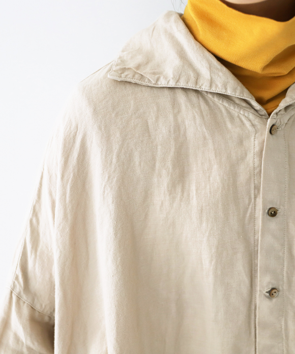 天然染め ウイングカラーオーバーシャツ|nest Robe ONLINE SHOP