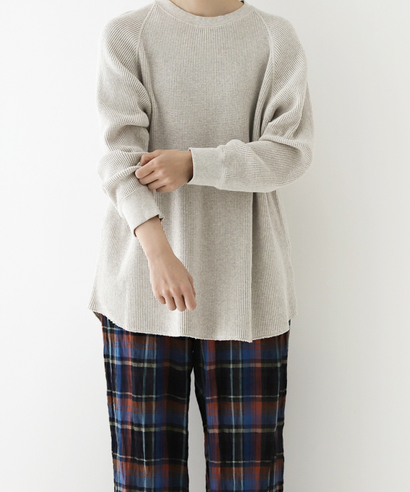 コットン ワッフル長袖プルオーバー|nest Robe ONLINE SHOP