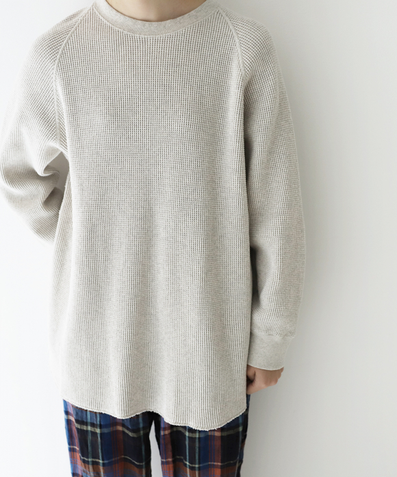 コットン ワッフル長袖プルオーバー|nest Robe ONLINE SHOP