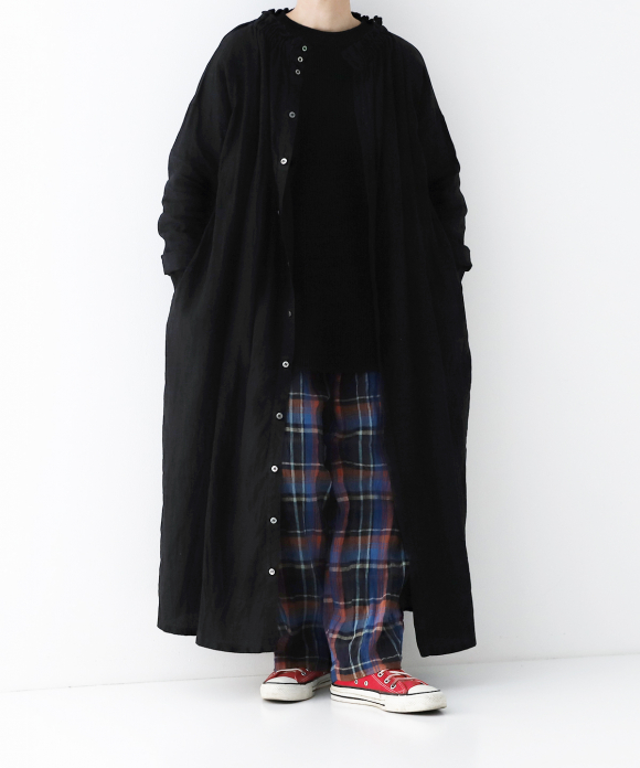 リネン シャーリングネックワンピース|nest Robe ONLINE SHOP