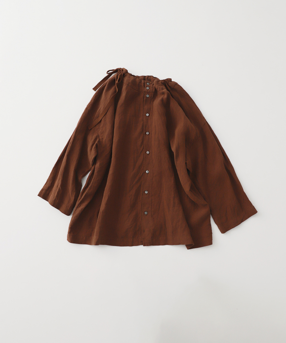リネン近江晒 ドローストリングブラウス|nest Robe ONLINE SHOP