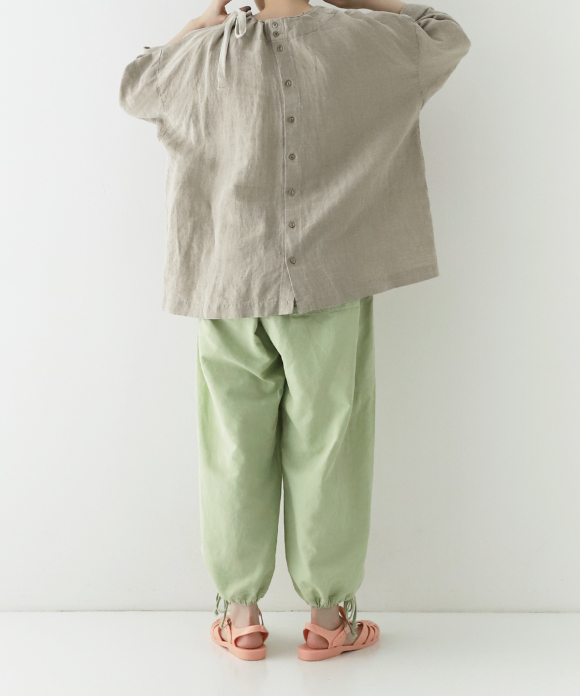 リネン近江晒 ドローストリングブラウス|nest Robe ONLINE SHOP