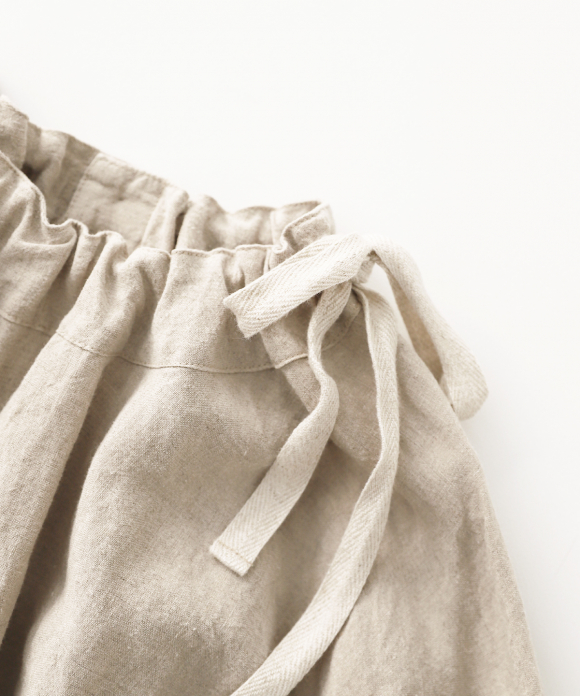 リネン近江晒 ドローストリングブラウス|nest Robe ONLINE SHOP