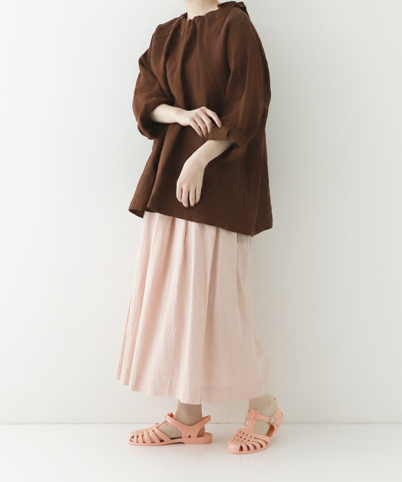 リネン近江晒 ドローストリングブラウス|nest Robe ONLINE SHOP