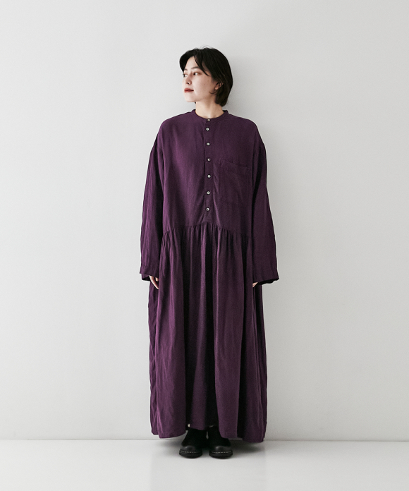 リネン近江晒 切替シャツワンピース｜nest Robe ONLINE SHOP