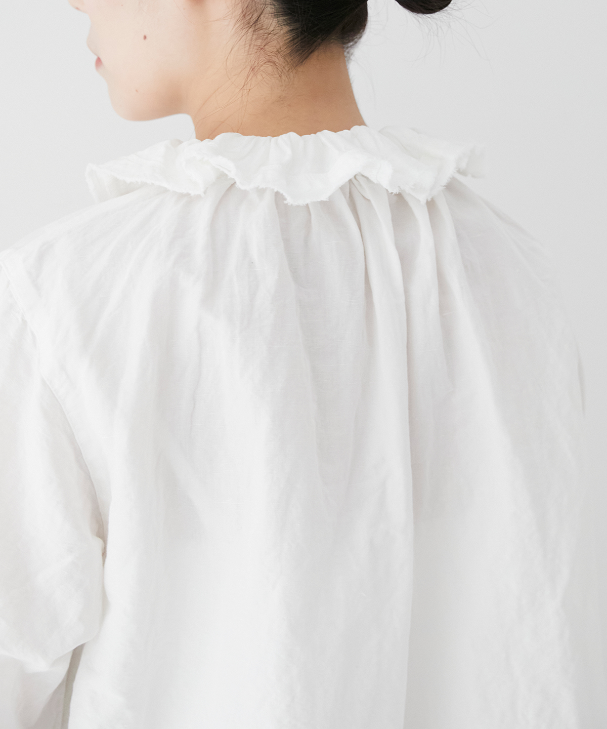 コットンリネンダンガリーフリルシャツ new fabric｜nest Robe ONLINE SHOP