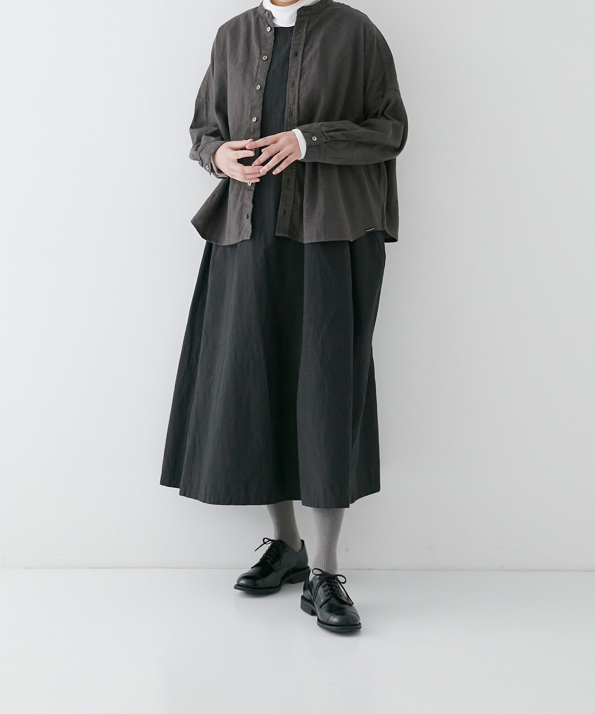 UpcycleLino】起毛 バンドカラーシャツ｜nest Robe ONLINE SHOP