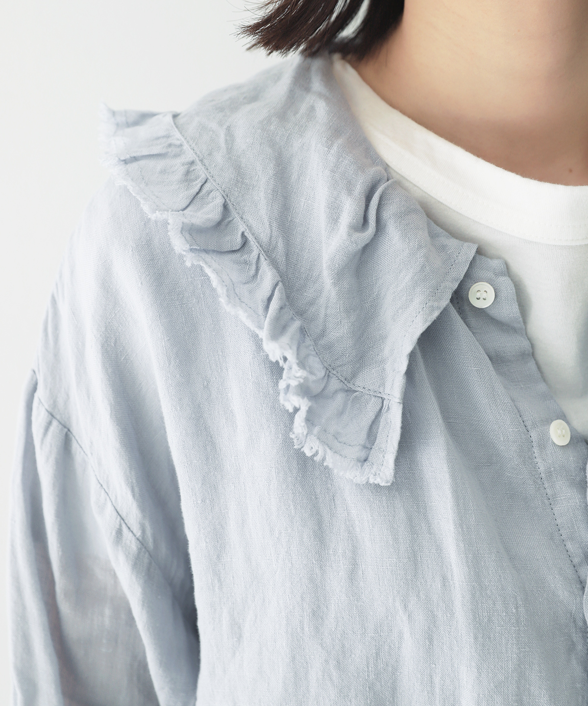 エシカルダイリネン ビクトリアカラーシャツ｜nest Robe ONLINE SHOP
