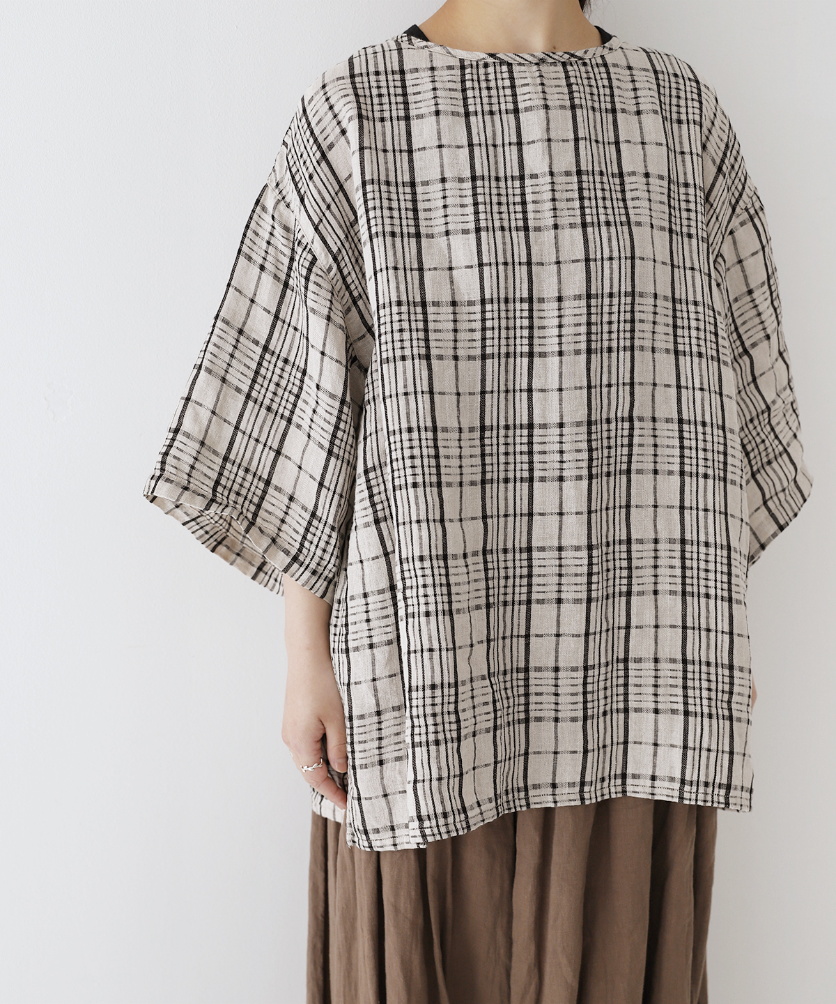 リネンファニーチェック ビッグプルオーバー｜nest Robe ONLINE SHOP