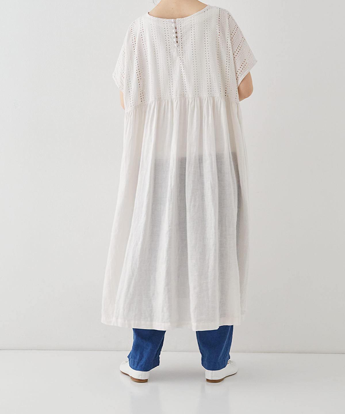 nest robe（ネストローブ）| コットンカットワークレース×リネン ドレス-