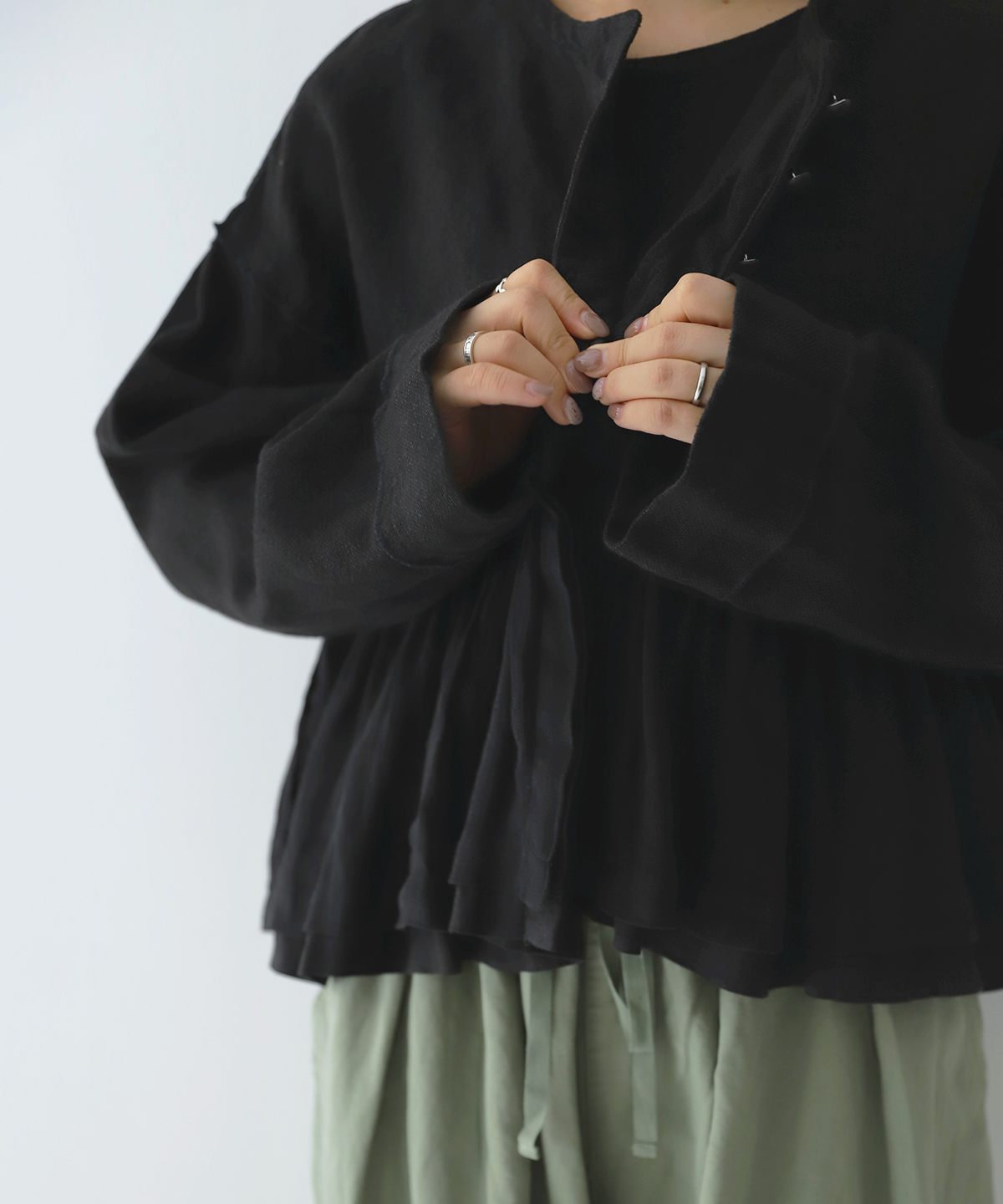 ヘビーリネン×ガーゼ ショートジャケット｜nest Robe ONLINE SHOP