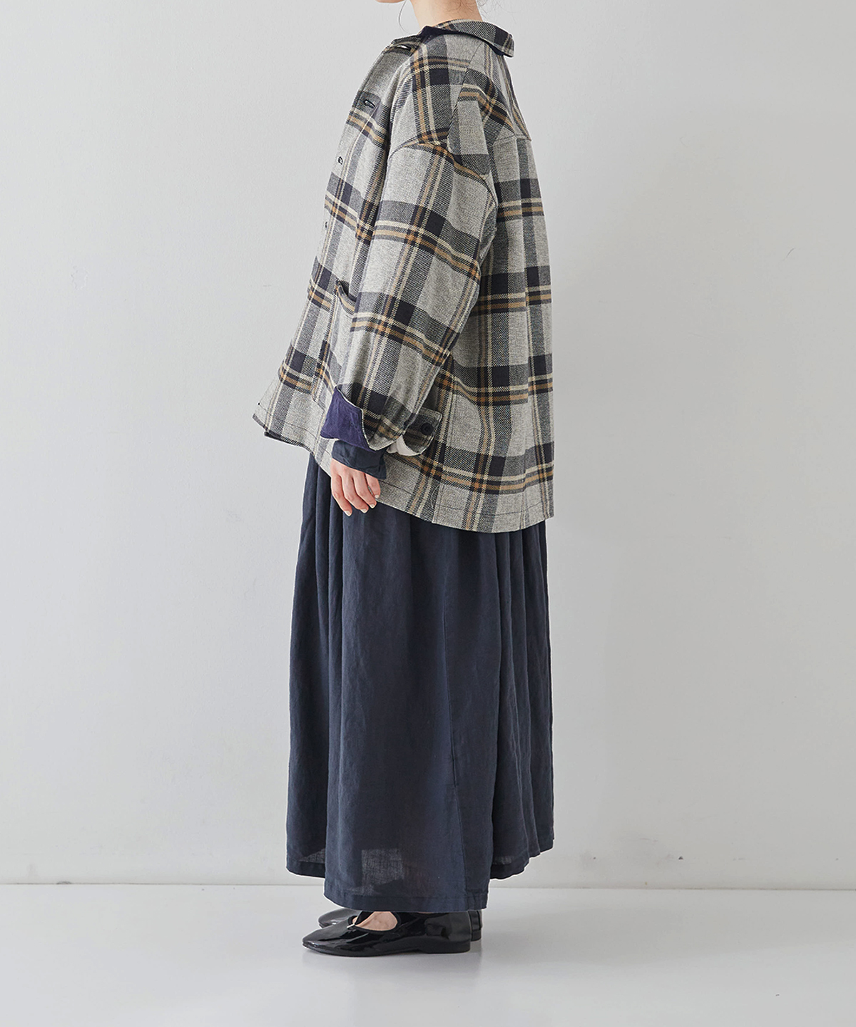 コットンヘビーツイル チェックシャツジャケット｜nest Robe ONLINE SHOP