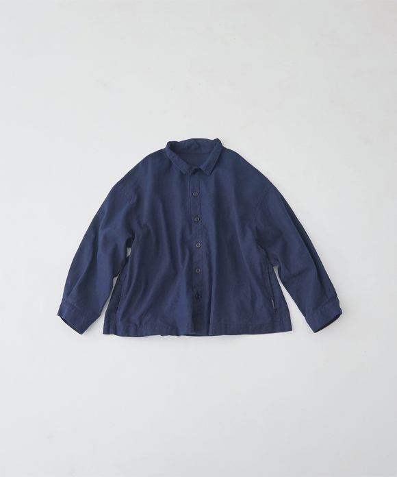 【塩川 いづみさん別注】UpcycleLino WATASHI-NO shirt jacket (INDIGO BLUE)