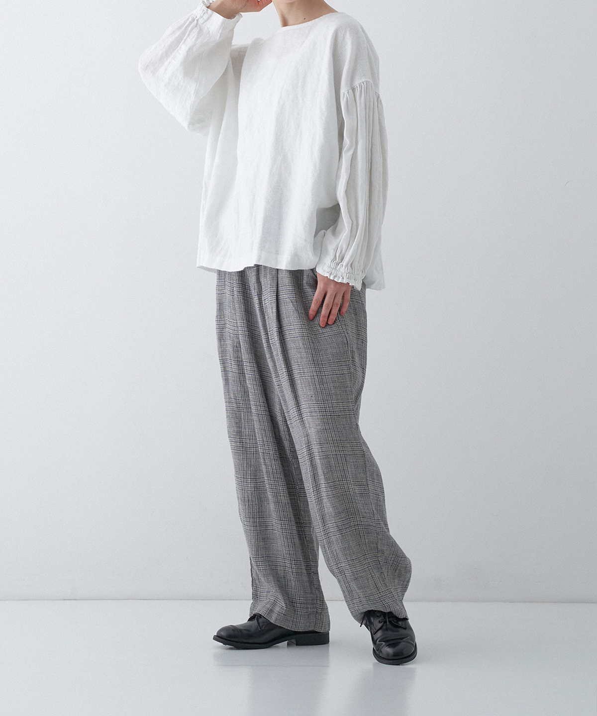 起毛リネンバルーンスリーブブラウス｜nest Robe ONLINE SHOP