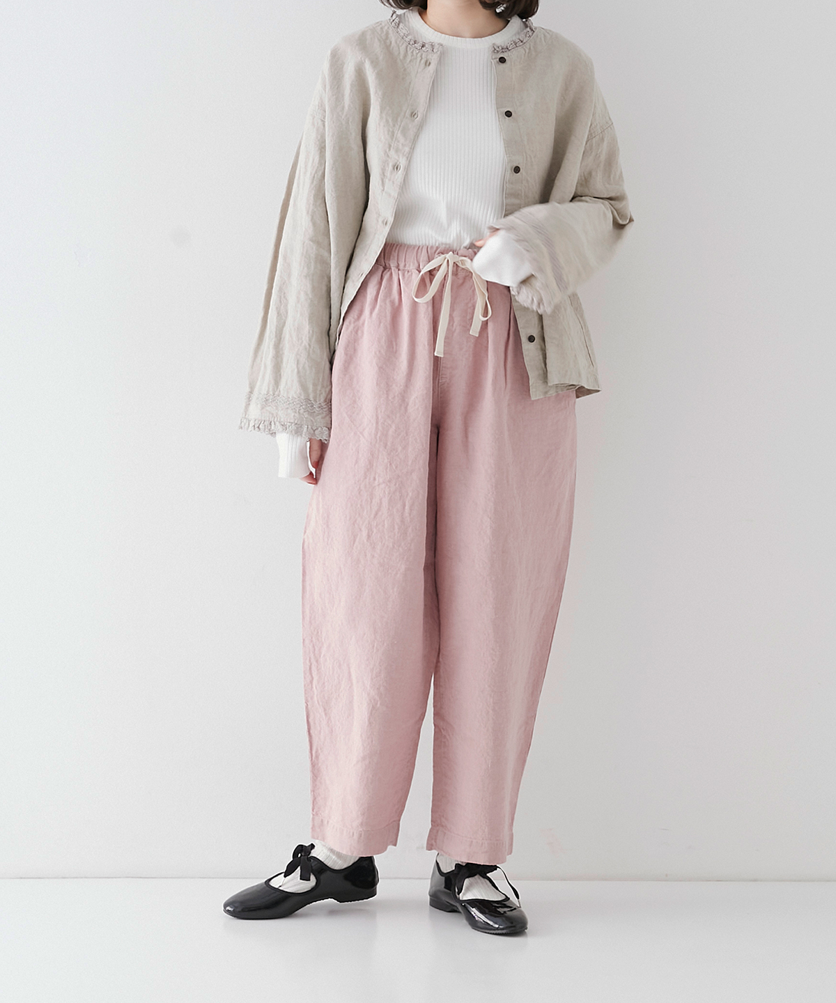 ブラックリネンイージーパンツ new color｜nest Robe ONLINE SHOP