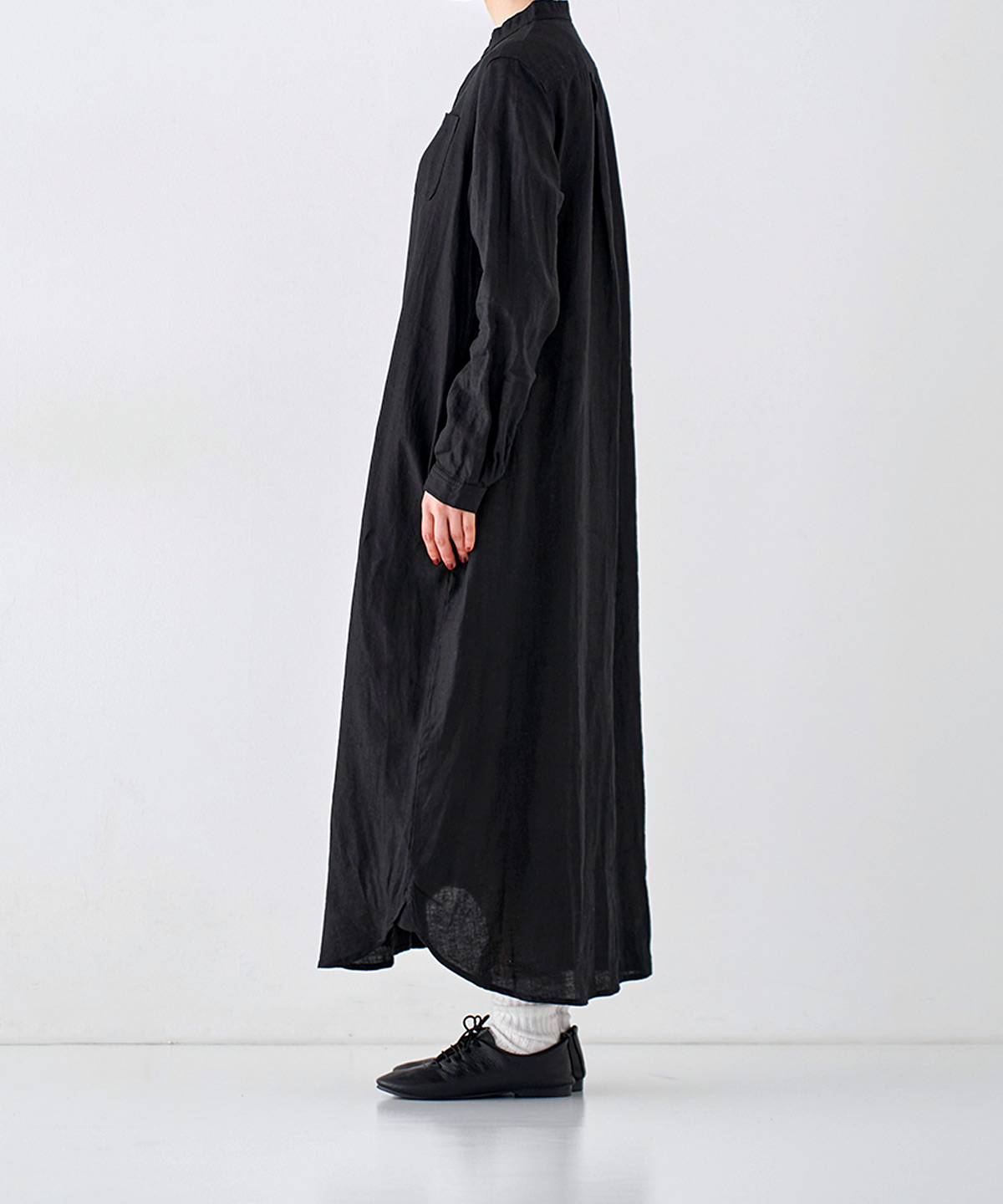 リネンバンドカラーシャツワンピース｜nest Robe ONLINE SHOP