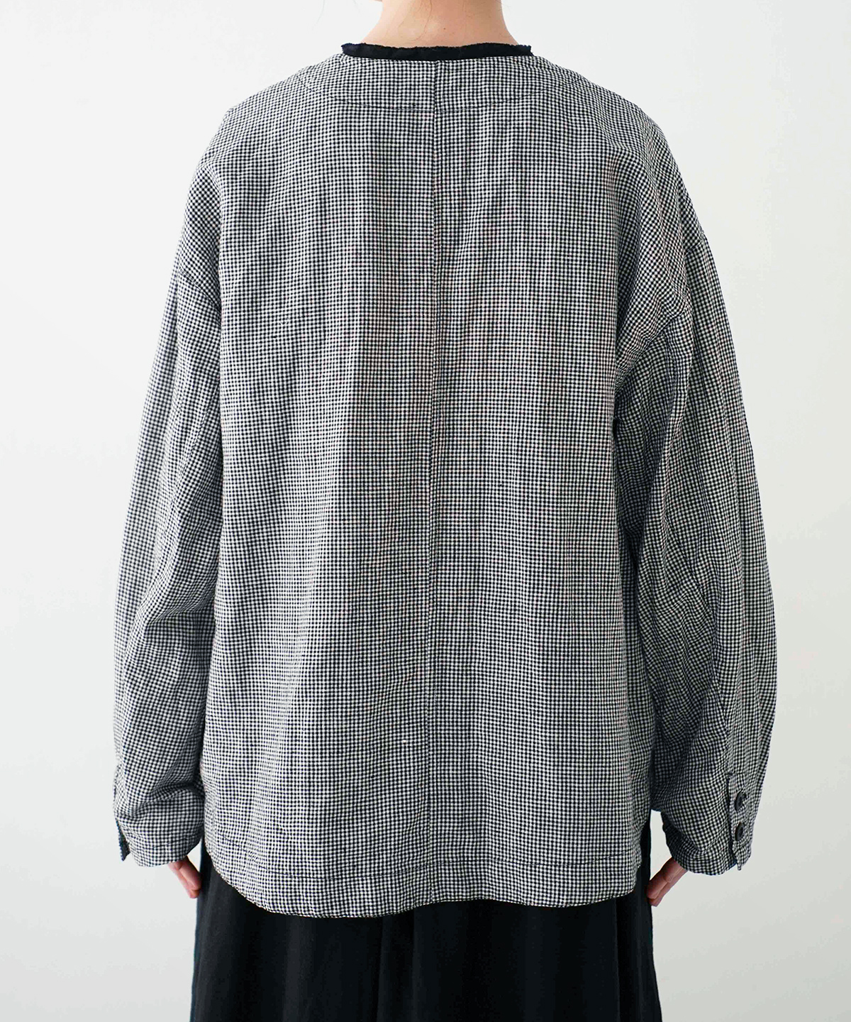 UpcycleLino】ギンガムモーニングジャケット｜nest Robe