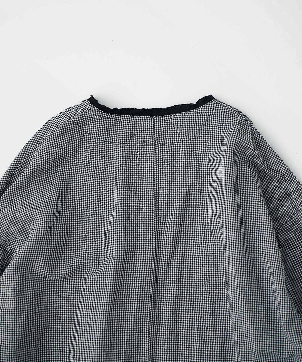 UpcycleLino】ギンガムモーニングジャケット｜nest Robe