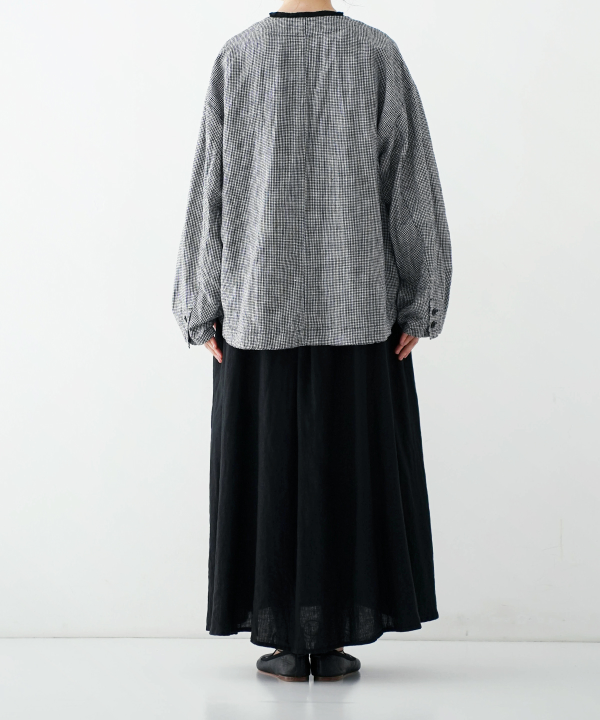 nest Robe アップサイクルリノギンガムシャツジャケット nest Robe/ネストローブ｜UpcycleLinoオリジナル素材として開発