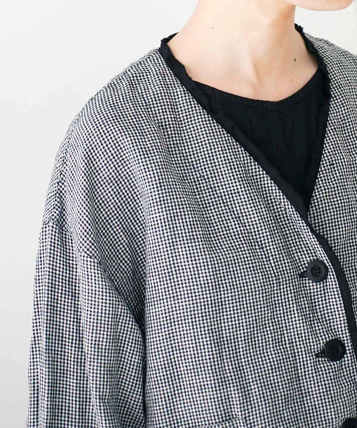 nest Robe アップサイクルリノギンガムシャツジャケット UpcycleLino ギンガムシリーズ** | KITTE丸の内店 | nest Robe