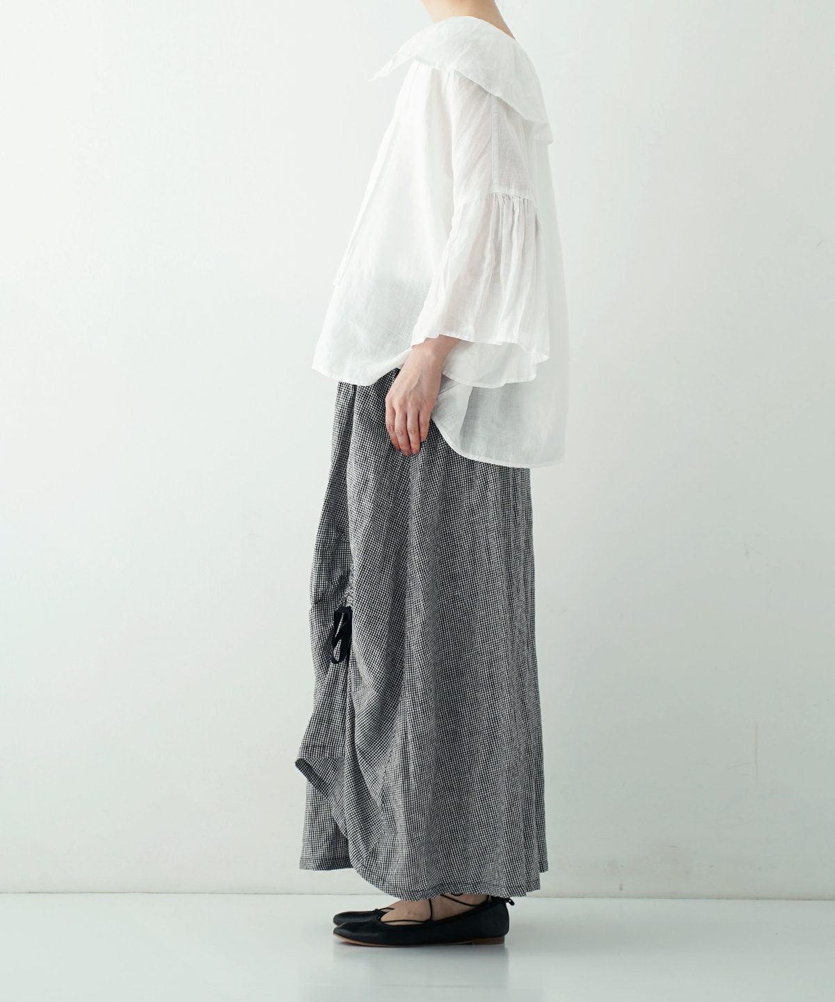 UpcycleLino] ギンガムドロストスカート｜nest Robe / CONFECT ONLINE SHOP